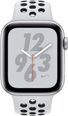 Apple Watch Series 4 MU6K2 44mm Nike+ Silver Aluminum Case with Pure Platinum/Black Nike Sport Band (GPS)